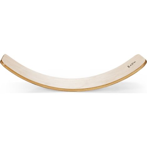 Planche d'Equilibre 90 x 40cm avec Feutre Gris Balance Boards Incurvée en Bois Naturel Charge 220KG pour Yoga Sport (1/2)