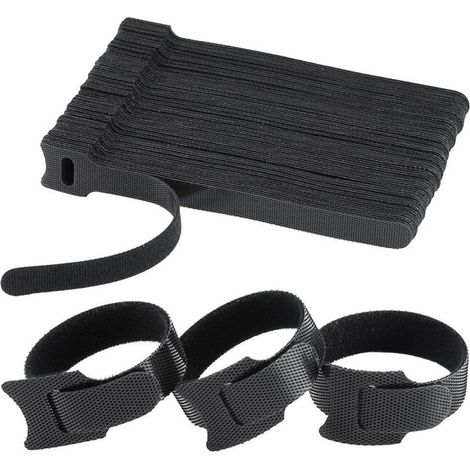 Lot de 120 Serre Câble Réutilisables en Nylon, 150 x 12 MM, Attaches de Câble Réglables avec Crochet et Boucle, Gestion des Câbles pour Bureau (1/4)