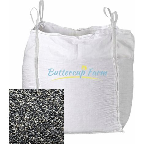 Black Premium Chippings White and Grey Basalt Gravel - 12-25mm - Premium Aggregate Bulk Bag - 850 kilos