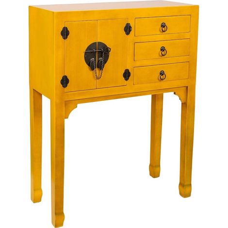 console art déco jaune métal avec portes et tiroirs élégants - jaune art déco métal noir (1/5)