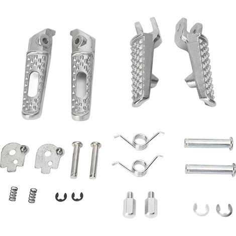 Komplette Motorrad-Fußrasten, hochfest, rutschfest, passend für CBR600 F4I (2001–2008), CBR600RR, CBR1000RR, CB1000R, 2 vorne, 2 hinten, schwarzes Metall (1/5)