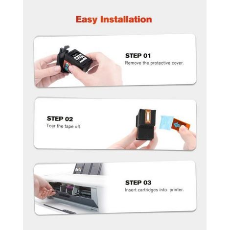 301 XL Cartouches d'encre Remanufacturées 2 Pack Compatibles pour HP 301 pour Deskjet 1000 1010 1050 1050A 1510 1510 1512 1514 (1/4)