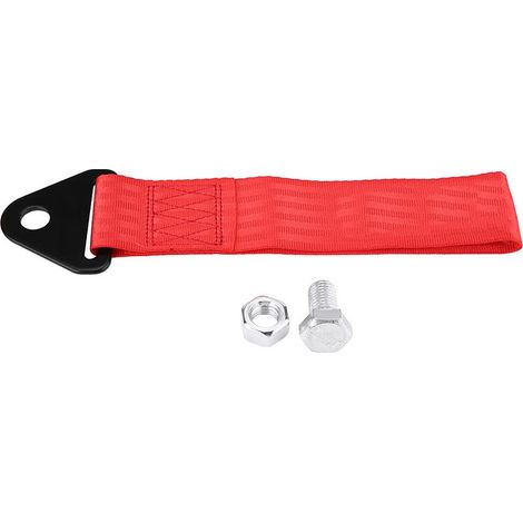 Sangle de remorquage universelle pour voiture de course, haute résistance, corde de remorquage pour pare-chocs avant et arrière, crochet de remorquage rouge (1/5)
