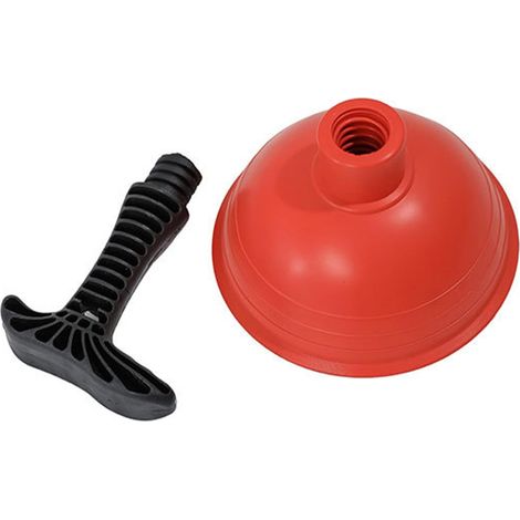 Petit piston compact avec poignée courte - Coupe en caoutchouc robuste - Poignée ergonomique - Ventouse puissante pour déboucher les canalisations dans les salles de bains - Piston de salle de (1/5)