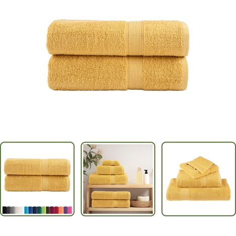 vidaXL Gold - Premium Handtücher SOLUND 2 Stk. Gold 50x100 cm 600 g/m² (1/5)