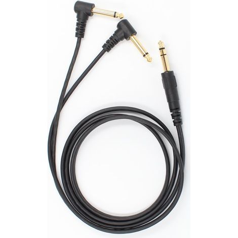 Vergoldetes Gitarren-Stromverteilerkabel, 6,35-mm-Stereo-Stecker auf 2 x 6,5-mm-Mono-Stecker (1/5)