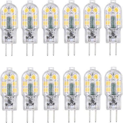 Ampoule LED G4 3W 12V AC/DC Remplace Halogène 30W 360° 160lm Blanc Chaud 3000K Non Dimmable Sans Scintillement Lot de 12 (1/4)