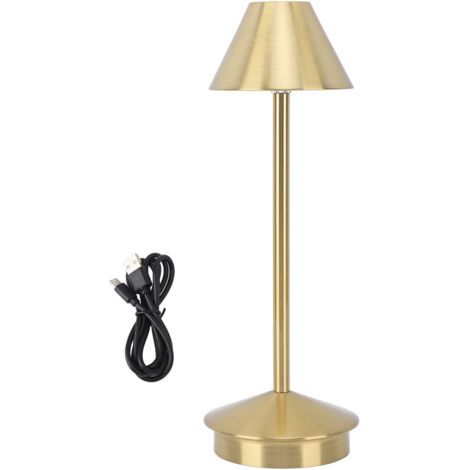 Moderne kabellose Tischleuchte im Eisen-Design, 3 Farben, stufenlos dimmbar, tragbare LED-Schreibtischlampe mit Touch-Steuerung, Gold (1/4)