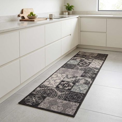 Tapis de Cuisine Mosaïque noire 300 x 60 cm 100% Polyamide (1/4)