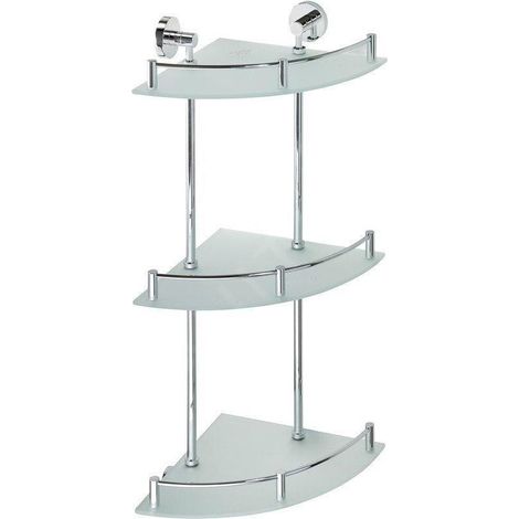 Sapho X-Round - Tablette murale d´angle, verre/chrome XR606