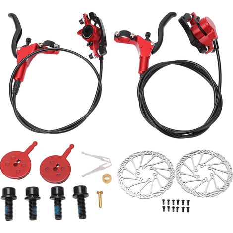 Kit de frein à disque hydraulique haute performance pour VTT, résistant à l'usure et sensible - Rouge (1/5)