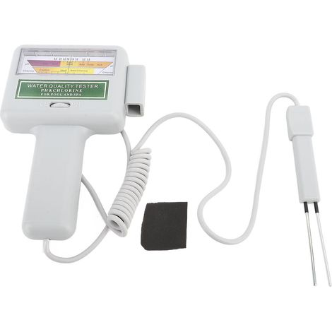 Testeur de pH et de chlore (chlore et pH) à double sonde, grand écran, alimenté par piles, pour piscine, spa et aquarium. Idéal pour la maison, les piscines, les spas et les aquariums. (1/5)