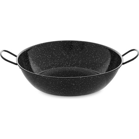 Sartén Honda con Asas Vaello Negro Acero Esmaltado (Ø 38 cm) (1/4)