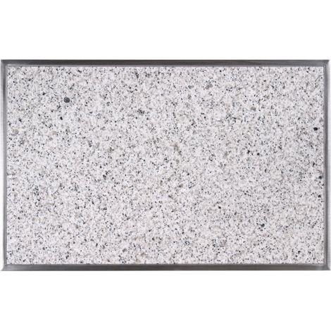 Granitfeld Bianco Cristall Einbau in die Arbeitsplatte Edelstahlrahmen Edelstahlwanne Schneideplatte