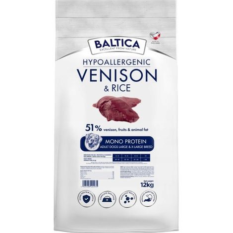 BALTICA NUTRACEUTIC Venaison hypoallergénique pour grandes races (12 kg) (1/2)