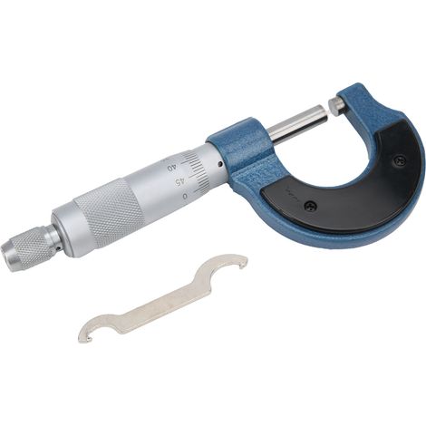 Micromètre gradué de 0 à 25 mm, diamètre extérieur, acier au carbone, mécanisme de verrouillage à spirale, instrument de mesure (1/5)