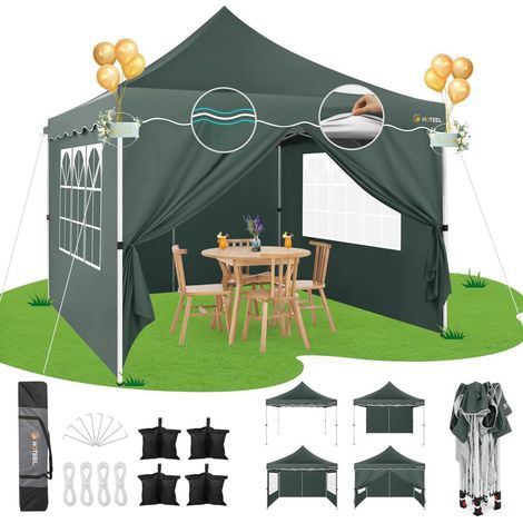 Faltpavillon 3x3m Wasserdicht, Stabil, Winterfest mit 4 Seitenwänden (1/5)