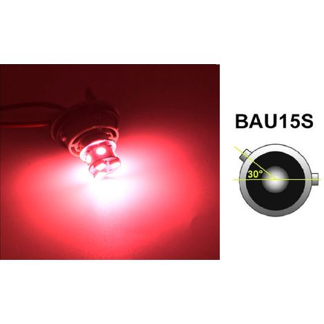 LED-Lampen, 22 SMD, BA15S 1156 (P21W), asymmetrisch, versetzte Kontaktstifte (150°), Offset, 12 V, rotes Licht