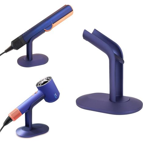 Soporte de almacenamiento para plancha de pelo Dyson Airstrait, de aleación de aluminio, compatible con accesorios para secador de pelo Dyson Supersonic HD16 (azul) (1/4)
