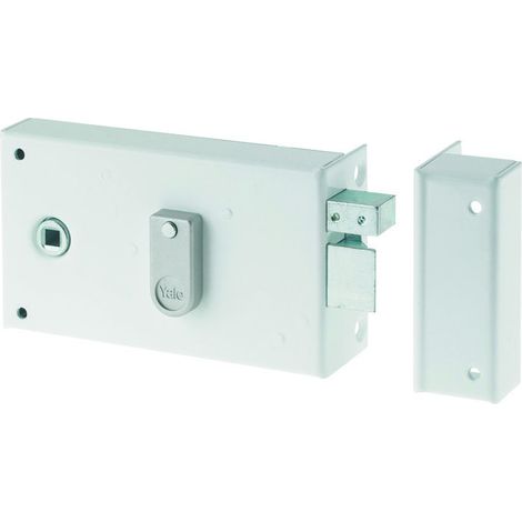 Serrure en applique horizontale a fouillot - YALE - YAH37D - Blanc - 2 clés fournies - Version Droite