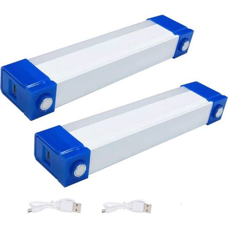 Lampe de poche LED rechargeable, lampe de camping USB portable avec crochet, lampe de secours LED rechargeable, 2 pièces, 3 vitesses, 80 W.