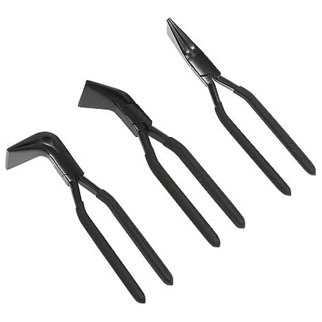 Lot de 3 pinces pliantes – Pince à chanfreiner droite, 45° et 90° pour tôle, outil Spengler en acier au carbone, pince cintrer la tôle le travail du métal, réparation voiture - (1/5)