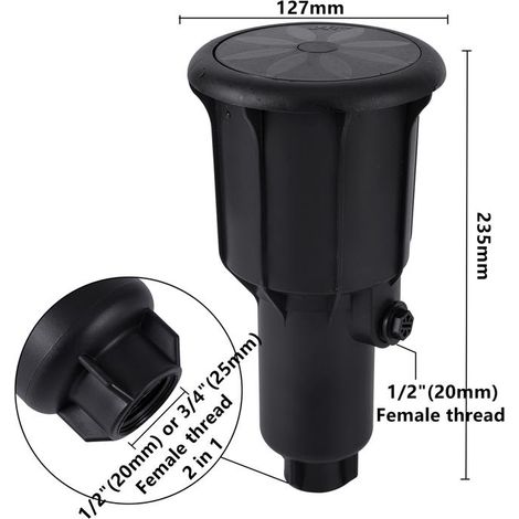 Private Label-2 pièces 1/2 "3/4" filetage Pop Up arroseur rotatif terrain de Football Golf pelouse jardin Irrigation arroseur enterré buse à bascule intégrée