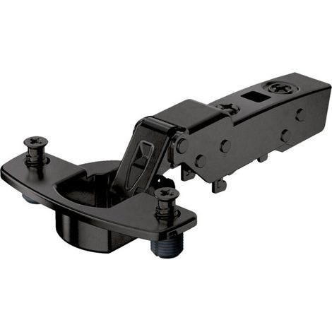 110Grad-Scharnier Sensys8645i 3mm halb vorlieg m vorm.Spreizmuff schwarz HETTICH