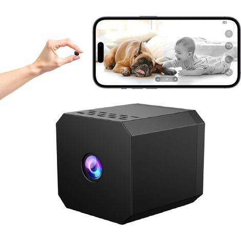 Spionagekamera Versteckte Kamera Nachtsicht Sicherheitskamera Inkl. 64 GB SD Karte Mini Kamera Schwarz (1/4)