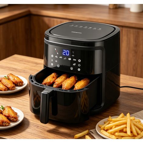 Airfryer Aigostar 1900W 7L commande tactile moderne, cuisson sans huile saine rapide performante