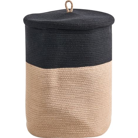 Aufbewahrungskorb SILOPI Baumwolle Schwarz / Beige