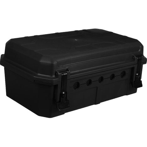 Boîtier électrique étanche IP55 pour le rangement, résistant aux intempéries, en plastique noir, pour câbles et prises extérieurs. (1/5)