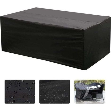 Telo di copertura per mobili da giardino, telo rettangolare Oxford per tavolo da giardino con protezione UV (nero) - 18012074CM