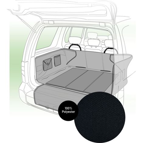 Flamingo – Protège coffre de voiture pour chien Aiko noir – Matériau Oxford robuste – Dimensions 160x121 cm – Fixation facile à l'appui-tête (1/5)
