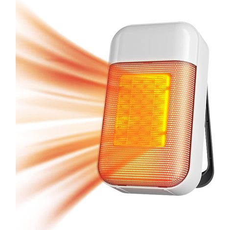 Mini radiateur soufflant Ventilateur de chauffage électrique en céramique, CéRamique PTC Chauffage éLectrique 500W, Protection Contre La Surchauffe, Chauffage Électrique Domestique (Blanc)