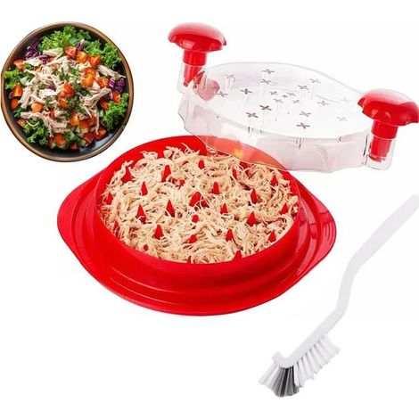 Hachoir à poulet multifonctionnel - Hachoir - Hachoir à poulet - Hachoir à viande - Ustensiles de cuisine - Hachoir à viande manuel - Plastique - Rouge (1/5)