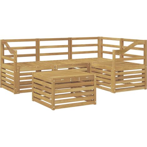 Set di divani da esterno 5 pz Salotto da Giardino Bianco 59 x 59 x 37 cm (1/5)