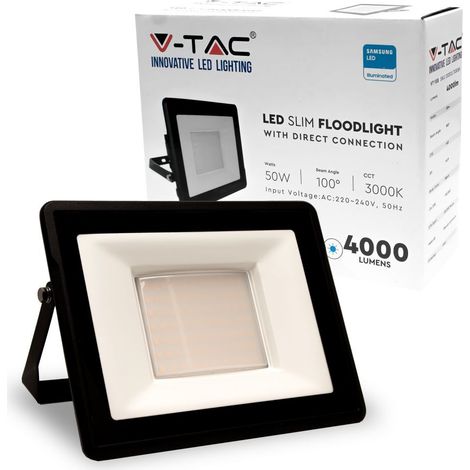 50W LED PROIETTORE SAMSUNG CHIP CORPO NERO 4000K - Luce NATURALE (1/5)