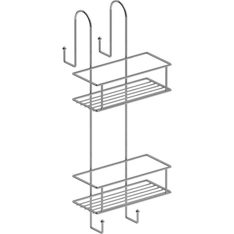 Contenitore da Appendere Doccia in Acciaio Cromato Spider - 54,5x22x21 cm