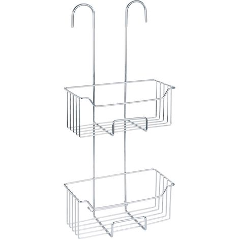Wenko – Étagère de douche à suspendre au thermostat – 2 paniers profonds en acier inox – Dimensions 25x55x14 cm – Rangement pratique et design moderne
