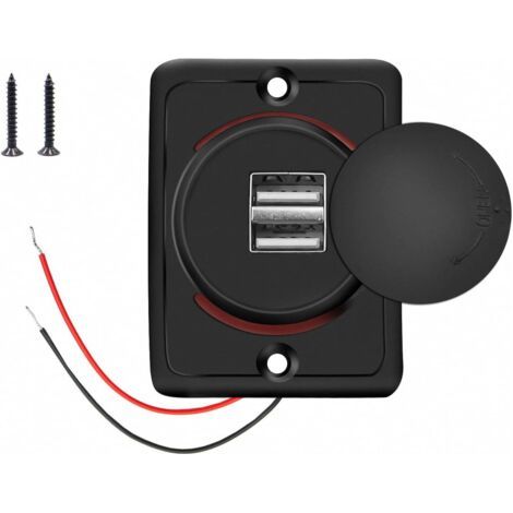 Chargeur USB de Voiture,3.1A 12V/24V Panneau de USB Commande,Double Port Chargeur Prise de Courant,2 Adaptateur Port, pour Voiture,Marine,Camping-Car,Camion,SUV,Moto (1 pcs) (1/4)