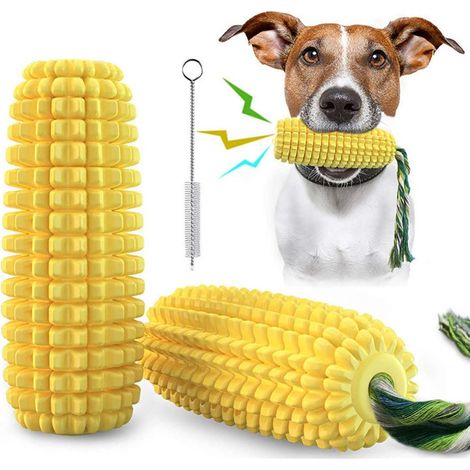 Chien à mâcher en forme d'épi de maïs, brosses à dents pour chien, chien à mâcher en corde de coton solide et durable pour les grands, moyens et petits chiens afin de réduire l'ennui