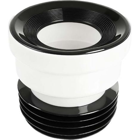 Raccordo diritto per vaso WC da 100 mm/110 mm, giunto di fissaggio rigido a pavimento per WC sospeso. (1/4)
