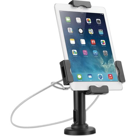 Manhattan 462112 supporto per personal communication Supporto passivo Tablet/UMPC Nero (IPAD/TABLET DESK STAND LOCKABLE - -ALSO WALL MOUNTABLE ROTATES) (1/5)