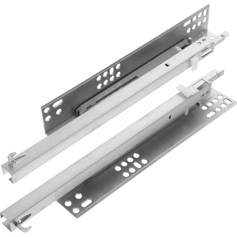 Lot de 2 glissières tiroir robustes pour armoire et tiroir, en acier à (1/5)