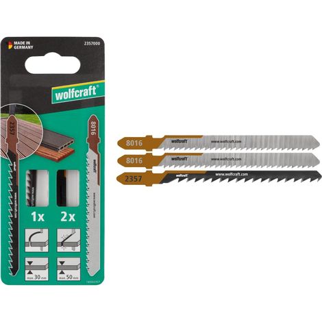 2357000 - Lame de scie sauteuse « Terrasse », 3 pcs. - Pour les coupes fines droites et courbes dans le composite bois-plastique et le bois dur (1/5)