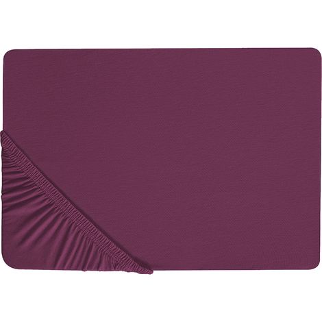Sábana de algodón rojo borgoña 140 x 200 cm ajustable bordes elásticos sólido Janbu