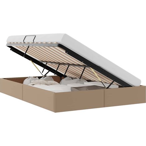 Cadre de lit ottoman Cappuccino 140 x 200 cm Simili cuir vidaXL