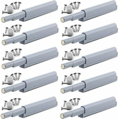Lot de 10 Fermoirs Magnétiques à Pression pour Portes et Meubles, Système d'Ouverture Push-to-Open avec Aimant Intégré, Fermeture Silencieuse et Discrète