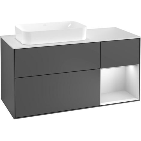 V&B Waschtischunterschrank Wandbeleuchtung Finion 120cm, Pl w m, Rg r w m Lac, Anthrac. m (1/2)